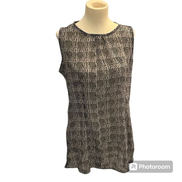 Cabi Chloe black/white sheer blouse Preloved Small - Picture 1 of 5